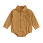 Linen Shirt Romper  Long Sleeve