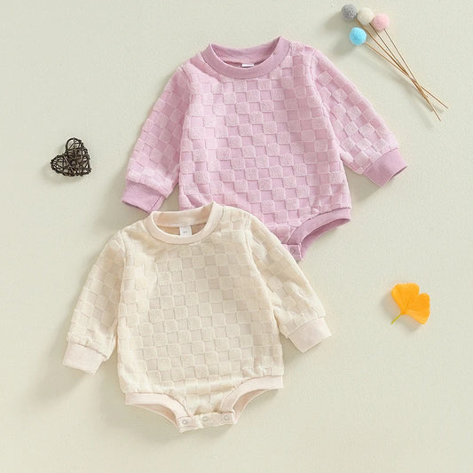 Sleeve Crew Neck Checkerboard Bodysuit