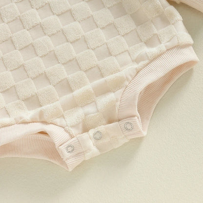 Sleeve Crew Neck Checkerboard Bodysuit