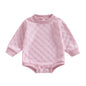Sleeve Crew Neck Checkerboard Bodysuit