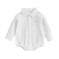 Linen Shirt Romper  Long Sleeve