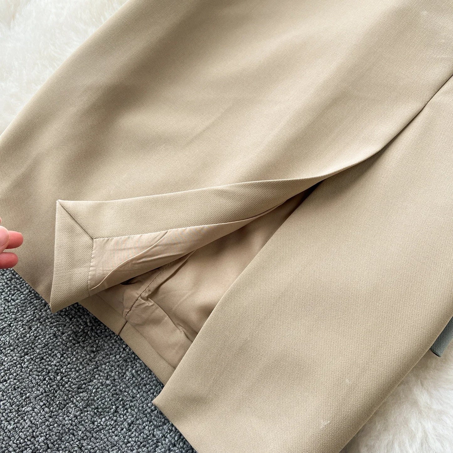 Basics Vintage Chic High Waist Belt Split Long Straight Tube Skirt Casual Office Lady High Street Women Spring Summer Clothing