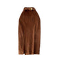 Women Skirt Split Solid Color High Waist Soft Thick Warm Soft Sheath Commute Elegant Style Zipper Closure Mid-calf Length Midi S