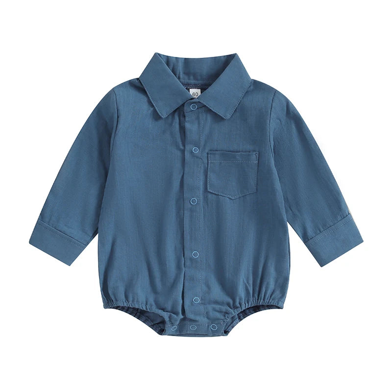 Linen Shirt Romper  Long Sleeve